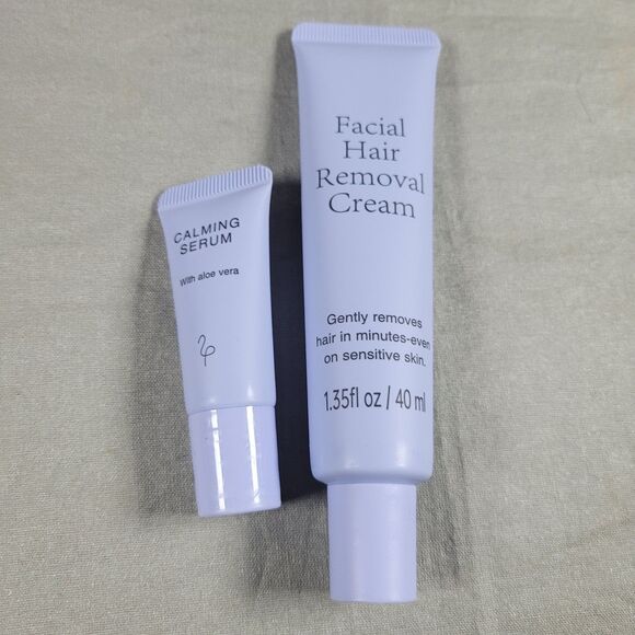 Facial Hair Removal Cream - 1.35 Fl Oz - Gentle Formula + Calming Serum .17fl Oz - Picture 2 of 8